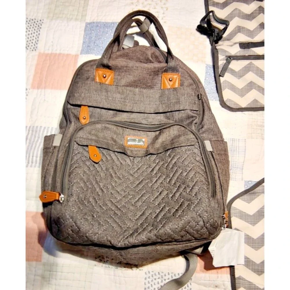 BabbleRoo Multifunction/Waterproof Diaper Bag Backpack (Dark Gray)